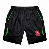 Men's St. Louis Cardinals Black Green Stripe MLB Shorts,baseball caps,new era cap wholesale,wholesale hats